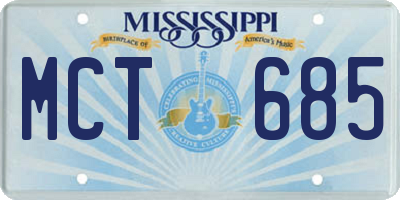 MS license plate MCT685