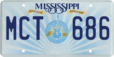 MS license plate MCT686