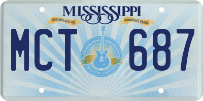 MS license plate MCT687