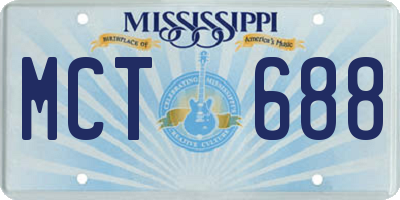 MS license plate MCT688