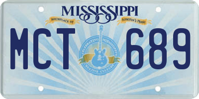 MS license plate MCT689