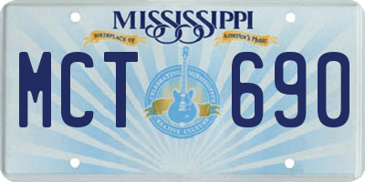 MS license plate MCT690