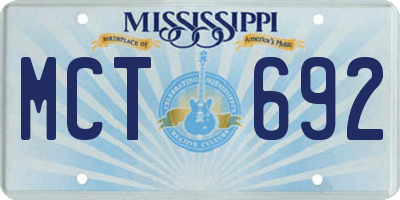MS license plate MCT692
