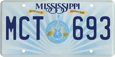 MS license plate MCT693