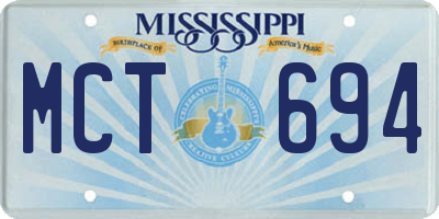 MS license plate MCT694