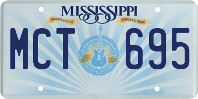 MS license plate MCT695