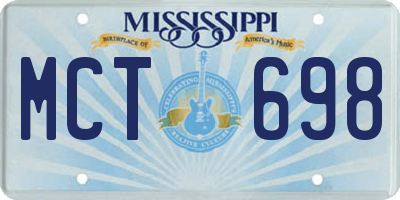 MS license plate MCT698