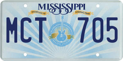 MS license plate MCT705