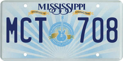 MS license plate MCT708