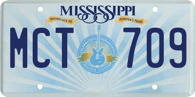 MS license plate MCT709