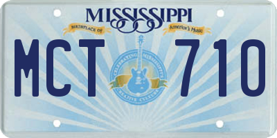 MS license plate MCT710