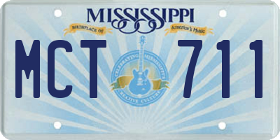 MS license plate MCT711