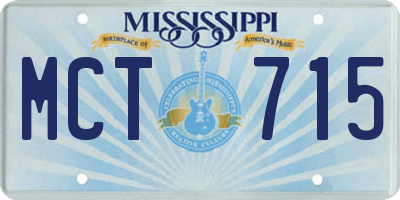 MS license plate MCT715