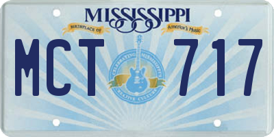 MS license plate MCT717