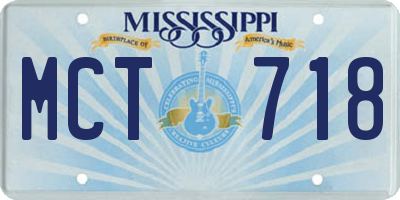 MS license plate MCT718