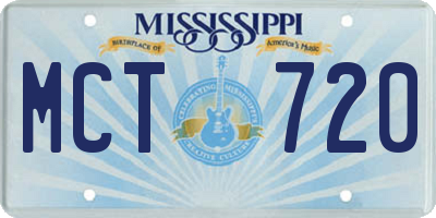 MS license plate MCT720