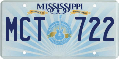 MS license plate MCT722