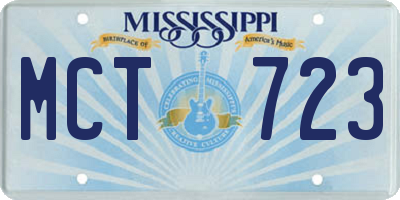 MS license plate MCT723