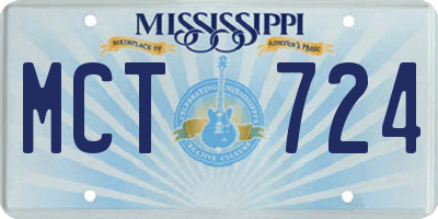 MS license plate MCT724