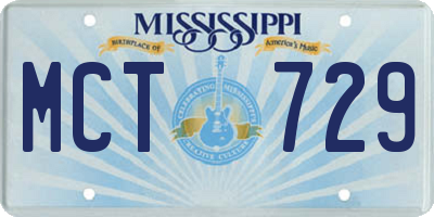 MS license plate MCT729