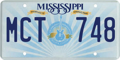 MS license plate MCT748