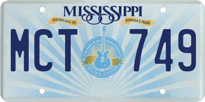 MS license plate MCT749
