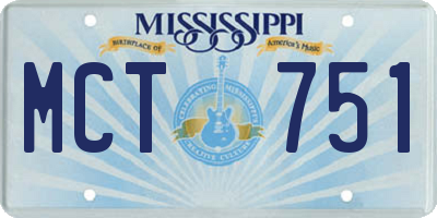 MS license plate MCT751