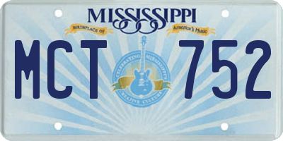 MS license plate MCT752