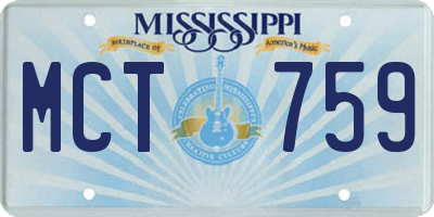 MS license plate MCT759