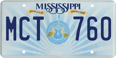 MS license plate MCT760