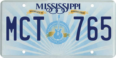 MS license plate MCT765