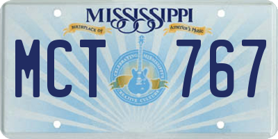 MS license plate MCT767