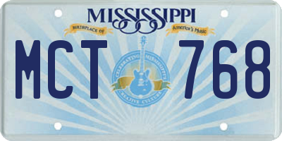 MS license plate MCT768