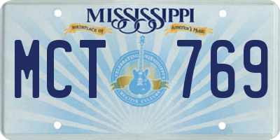 MS license plate MCT769