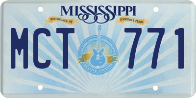 MS license plate MCT771