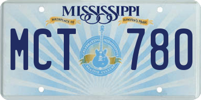 MS license plate MCT780