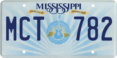 MS license plate MCT782