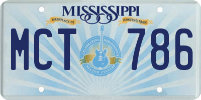 MS license plate MCT786