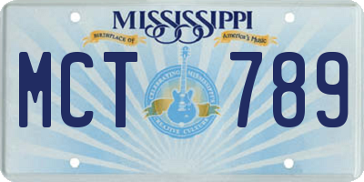 MS license plate MCT789