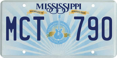 MS license plate MCT790