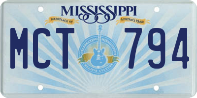 MS license plate MCT794