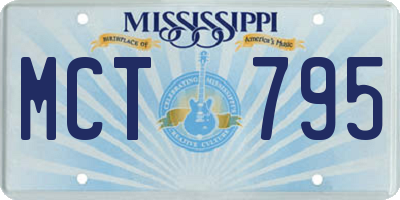 MS license plate MCT795