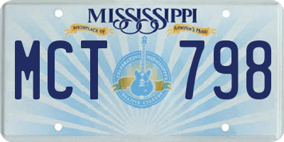 MS license plate MCT798
