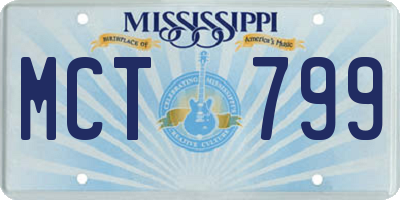 MS license plate MCT799