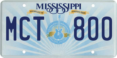 MS license plate MCT800