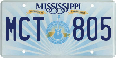 MS license plate MCT805