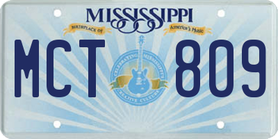 MS license plate MCT809