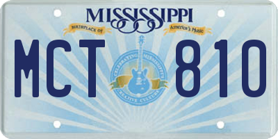 MS license plate MCT810