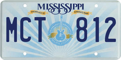 MS license plate MCT812