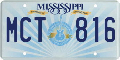 MS license plate MCT816